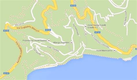 Map Of Positano The Amalfi Coast Positano