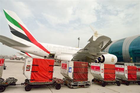 Airbus A380 Docked In Dubai Airport Editorial Stock Photo Image Of