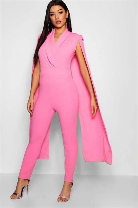 Cape Lepel Collar Jumpsuit Collar Jumpsuit Pink Jumpsuit Plus Size Jumpsuit Capes For Women