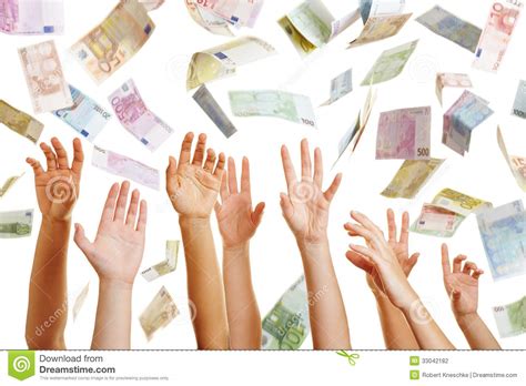 Metaphorically, borrowing money can mean you have stretched yourself or overexerted your efforts to the point you have nothing else to give. Hands Reaching For Flying Euro Money Stock Photo - Image of concept, happy: 33042182