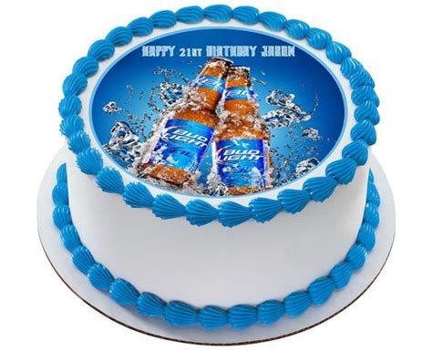Bud Light Edible Birthday Cake Topper Or Cupcake Topper Decor Edible