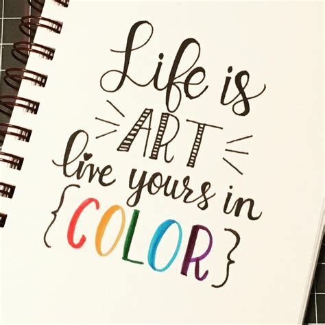 This Is Life In Colour Calligraphy Typography Lettering Quote
