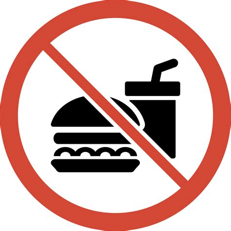 But it is fine as a sign hung up outside a restaurant or as an example of headline language. Clipart - No Food or Drink Sign