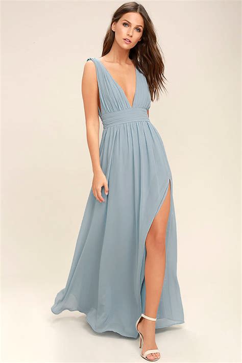 Light Blue Dress Maxi Dress Sleeveless Dress V Neck Dress Lulus