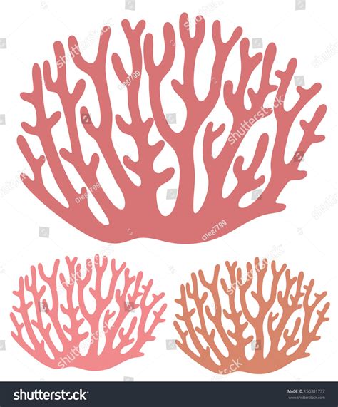 Coral Vector Silhouette Icon Sign Set 150381737 Shutterstock