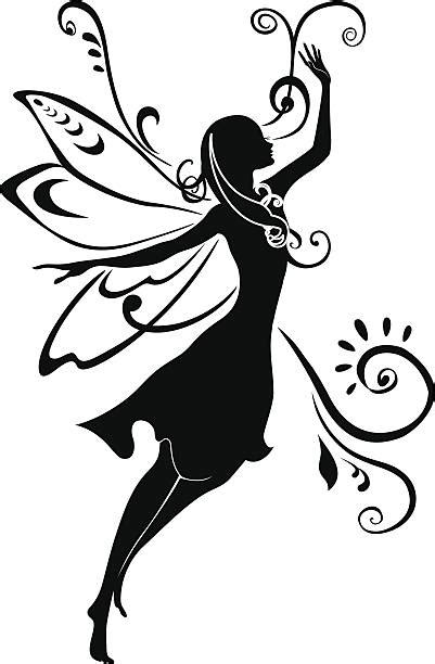 Sexy Fairy Art Silhouettes Illustrations Royalty Free
