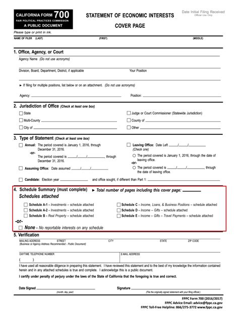 2016 Form Ca Fppc 700 Fill Online Printable Fillable Blank Pdffiller