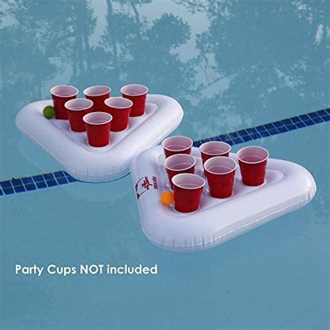 Inflatable Beer Pong Floats 2 Pack 2 Racks With 3 Balls Set Pool