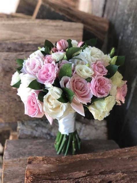 Bridal Bouquet Of Roses And Lisianthus Created By Lovely Bridal Blooms