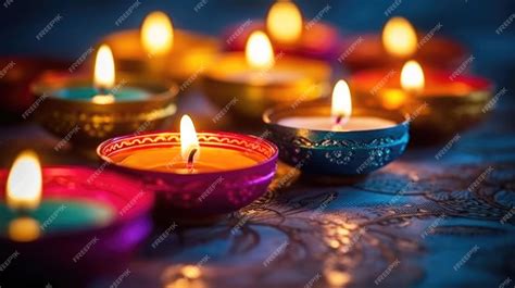 Premium Ai Image Illustration Of A Burning Candle Of Diya Dedicated To Happy Diwali The