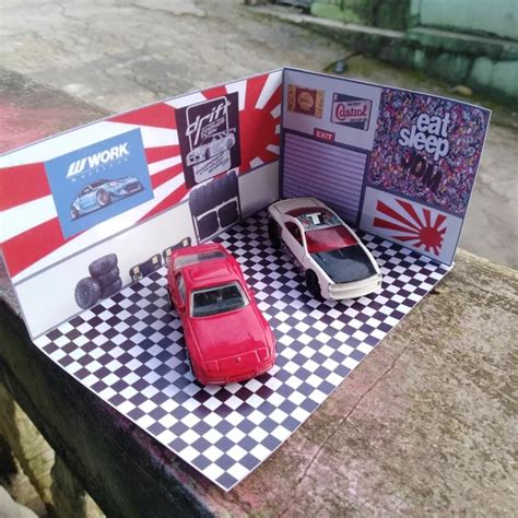 part diorama papercraft garasi diorama diecast hotwheels tomica matchbox jada dll mail