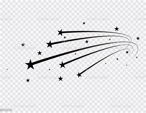 Abstract Falling Star Vector Black Shooting Star With Elegant Star