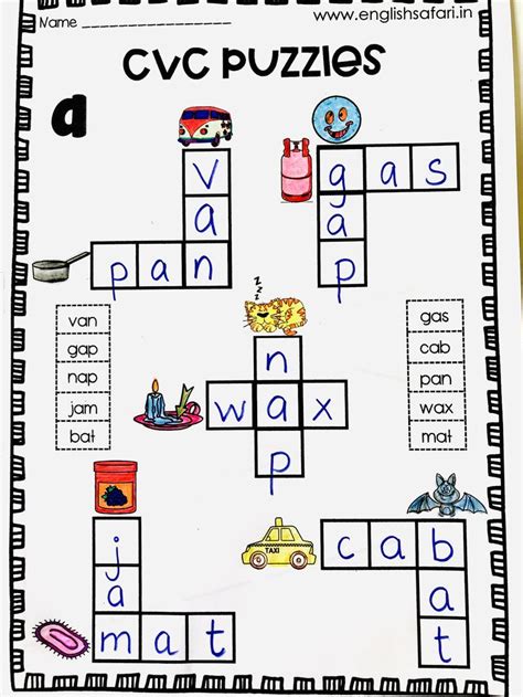 **FREE** CVC words a puzzles www.englishsafari.in | Cvc words, Cvc