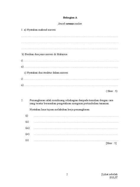 Rangkuman materi bahasa indonesia, matematika, dan ilmu pengetahuan alam dalam buku ini sesuai skl us disertai contoh. Contoh Soalan Subjek Landskap Dan Nurseri SPM