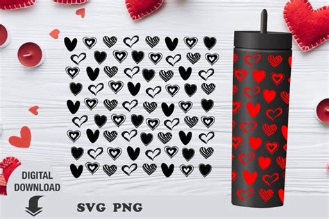 Hearts Tumbler svg designs, Valentine's day, Full Wrap, love