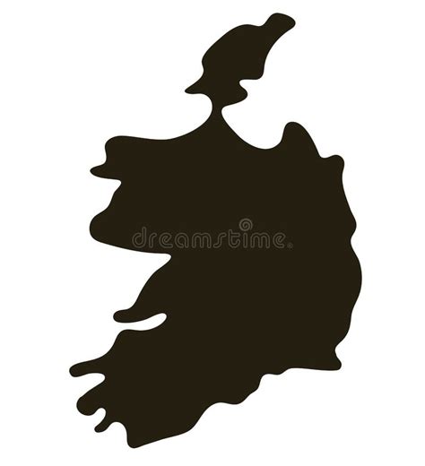 Map Of Ireland Solid Simple Silhouette Map Vector Illustration Stock