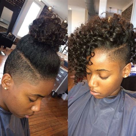 This is one of the short hairstyles for black women who like to be different: black woman undercut | Shaved side hairstyles, Tapered ...