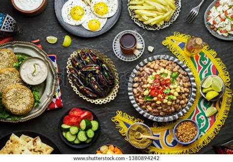 Arabic Cuisine Middle Eastern Traditional Breakfast Stock Photo Edit