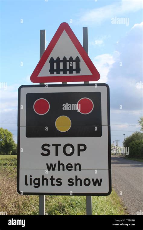 British Railway Stop Sign At Rail Crossing British Rail Stock Photo Alamy