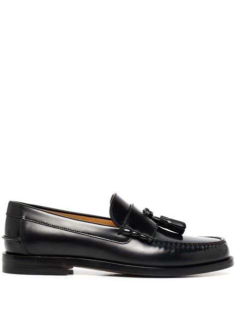 Gucci Tasselled Leather Loafers Black Editorialist