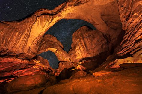 Double Arch At Night Fine Art Photo Print Arches Natl Park Photos By