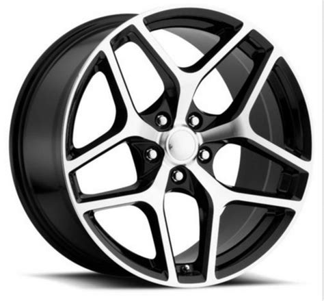 20 Fits Chevy Camaro Z28 Style Machined Black Staggered Wheels Set Of