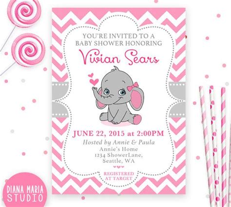 Extraordinario Invitaciones De Baby Shower De Elefantes Para Imprimir