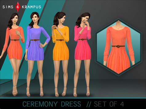 Ceremony Dress Set Of 4 By Sims4krampus Sims 4 Female Clothes