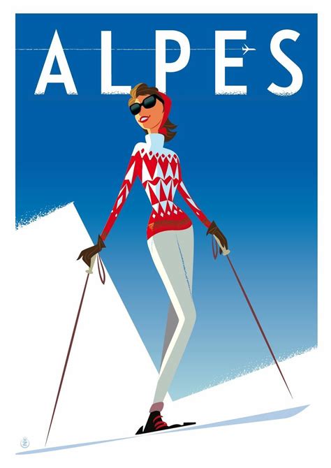 Pin By Amy Morris On Illustrations In 2020 Vintage Ski Posters