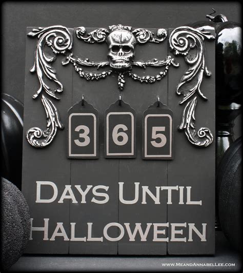 365 Days Until Halloween Skull Countdown Sign Me And Annabel Lee