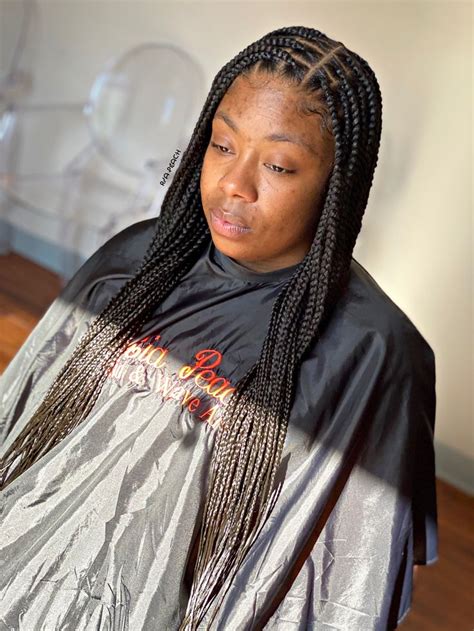 It's basically like having long straight the first hairstyle that we have to show you features stylish knotless braids with beads. Knotless Box braids | Box braids, Knotless braids, Braids