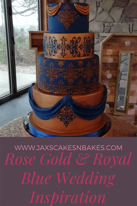 Rose Gold & Royal Blue Wedding Inspiration - Jax's Cakes 'N' Bakes