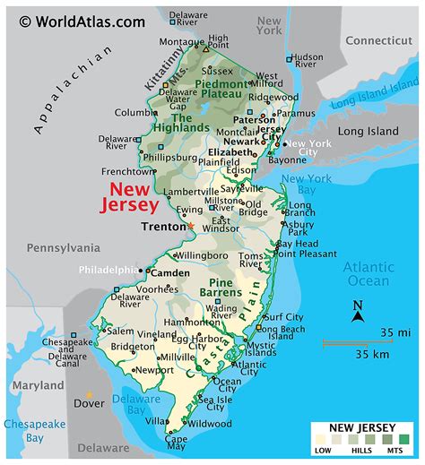Map Of New Jersey Towns World Map