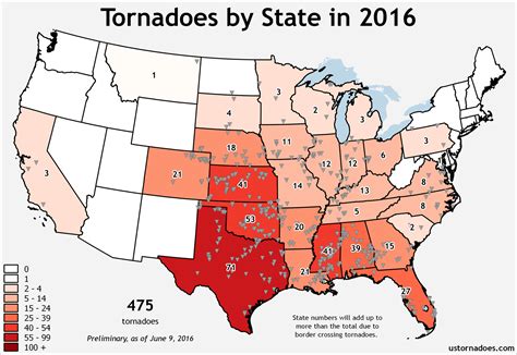 Although we're technically on the outskirts of the boundaries of the nation's tornado alley, we're still on the map for other 'nader records. Tracking the tornadoes of 2016 (this project has been discontinued) - U.S. Tornadoes
