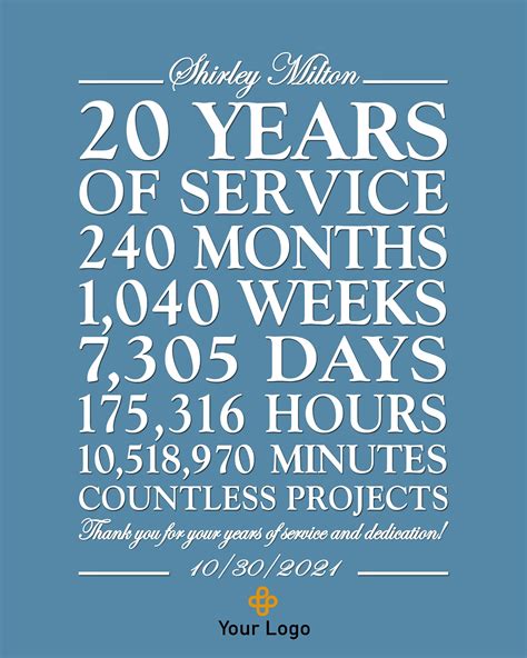 Personalized Work Anniversary T 10 Year 15 Year 20 Year 25 Etsy