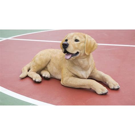 Sandicast Original Size Lying Yellow Labrador Retriever Dog Sculpture