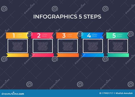 Modern And Creative Timeline Infographic With Five Steps Design Vector