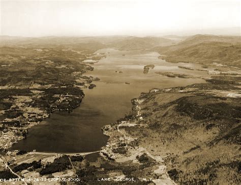 1935 Aerial View Of Lake George New York Vintage Old Photo Etsy