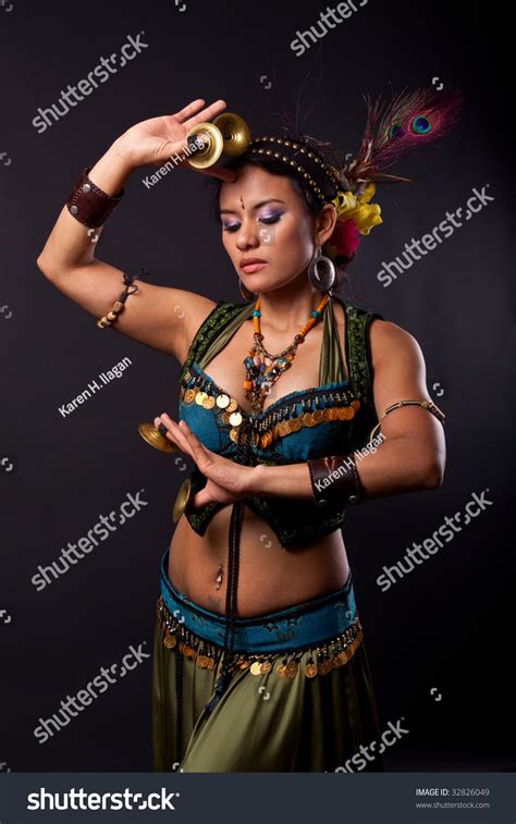 Attractive Exotic Bellydancer Tribal Costume Zills Stock Photo Shutterstock