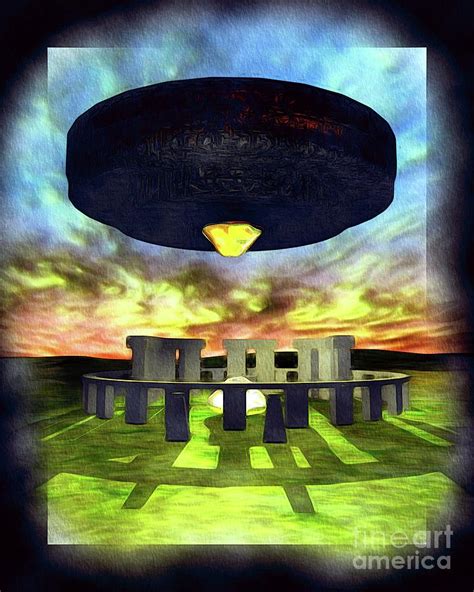 Ancient Aliens Ufo At Stonehenge Painting By Esoterica Art Agency