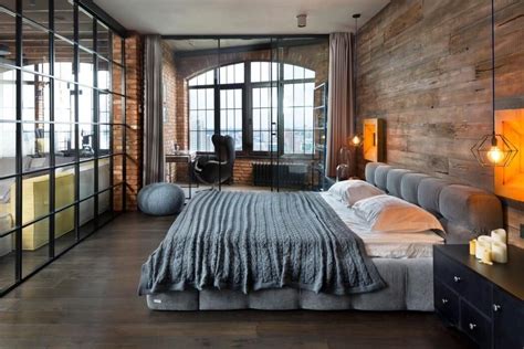 Loft Industriel à Kiev Loft Style Bedroom Industrial Bedroom Design
