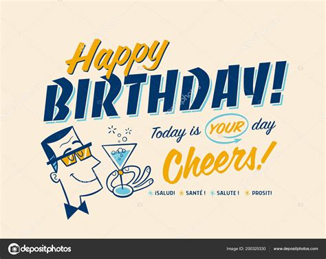 Pictures Happy Birthday Cheers Vintage Style Happy Birthday Card
