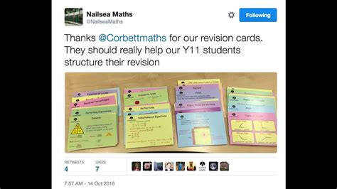 As you review the cards, each card you answer correctly goes into box 2. Corbettmaths Revision Cards - YouTube