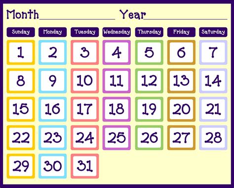 90s Color By Number Printables Preschool Calendar Calendar Time