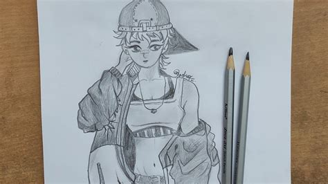 How To Draw A Girl With Hat Easy Tomboy Girl Drawing A Modern Girl