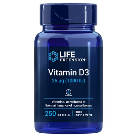 Vitamin D3 25 Mcg Bone And Immune Support Life Extension