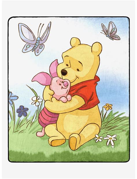 Disney Winnie The Pooh Piglet Hug Throw Blanket Hot Topic