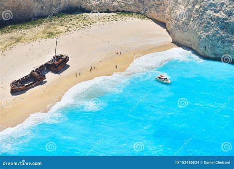 The Popular Navagio Shipwreck Beach On The Greek Island Of Zakynthos