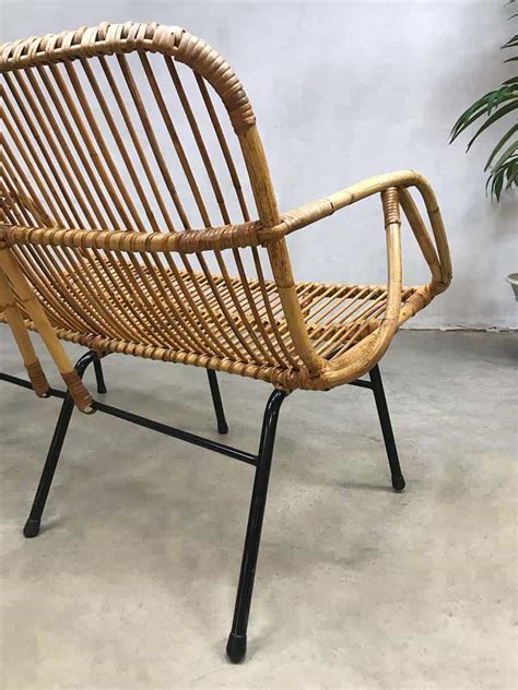 Bloomingville bank loue aus rattan, l120xt35xh50 cm. Vintage design rattan sofa bench rotan bank Rohe Noordwolde