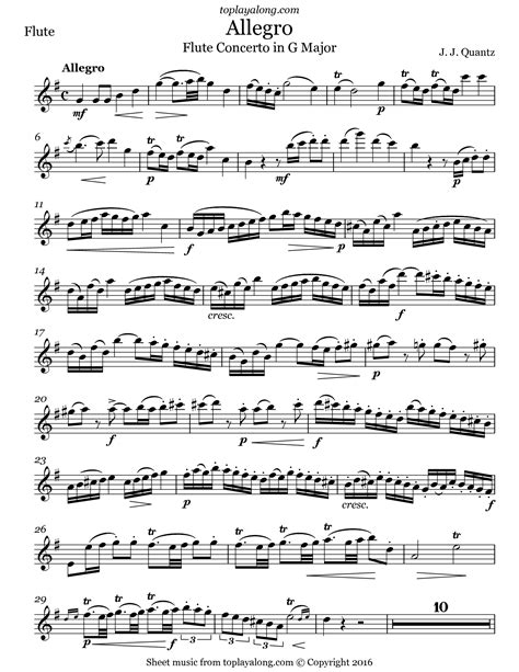 Allegro From Flute Concerto In G Major